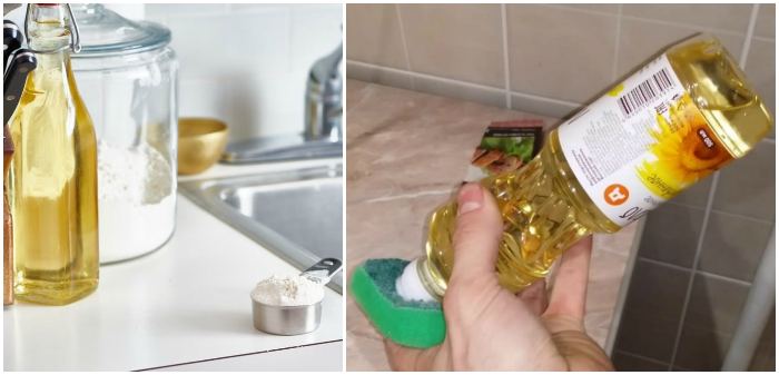 Чистка подсолнечным маслом